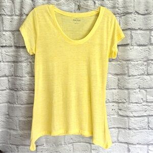 Soft Yellow Kate Handkerchief Point Slub Tee‎
